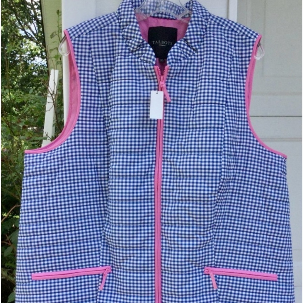 Talbots Blue & White Gingham w/ Pink 1X